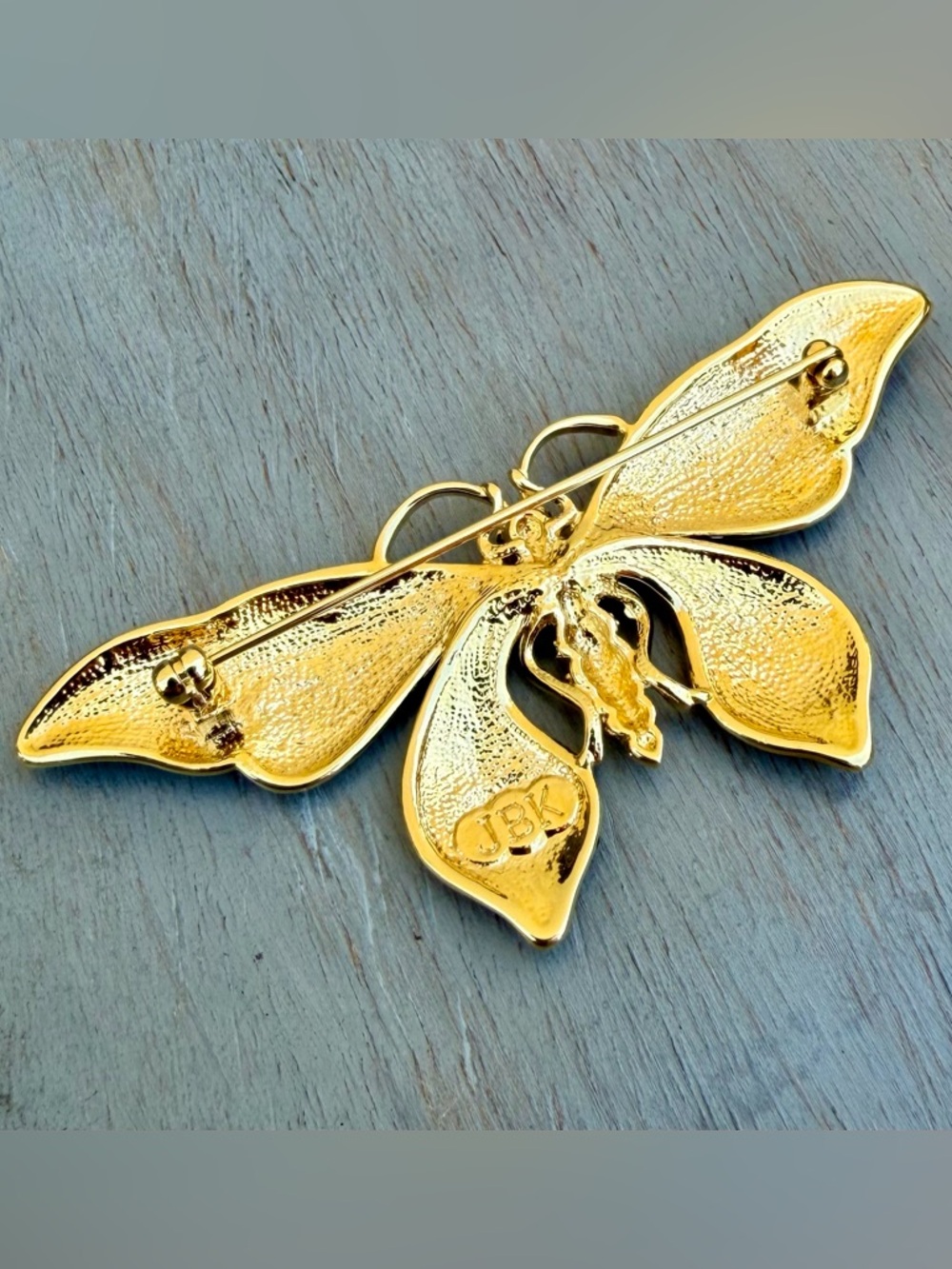 Camrose & Kross JBK Vintage Enamel Rhinestone Butterfly Brooch - Picture 6 of 10